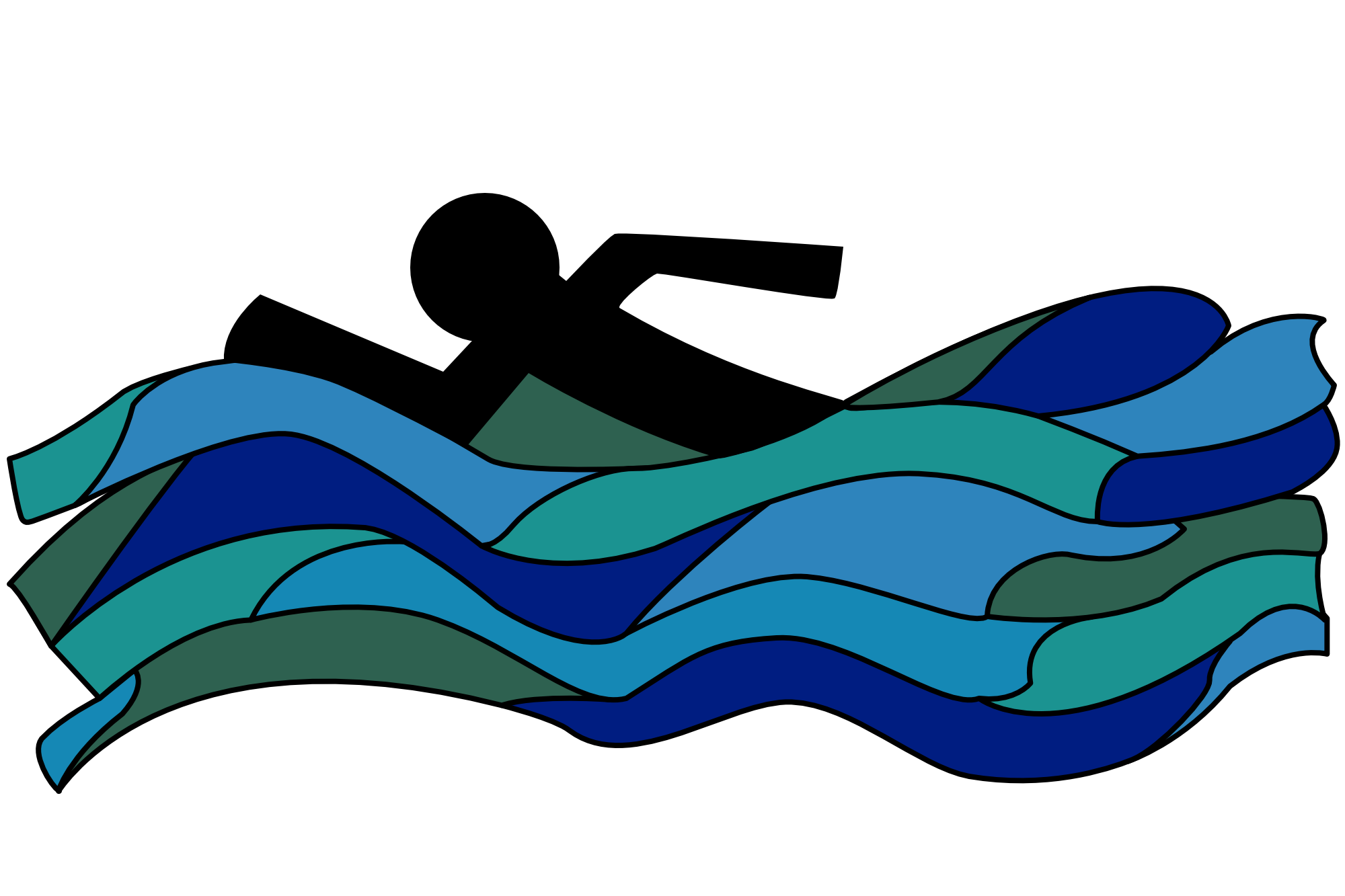 Graphic of person  swimming