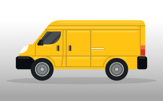 Image of a yellow van