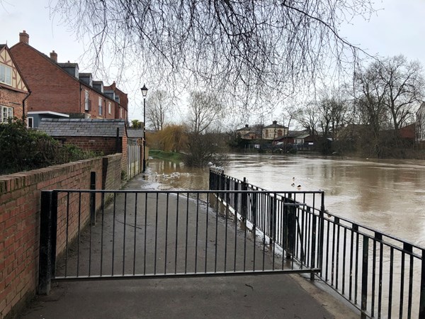 Walkway flooded